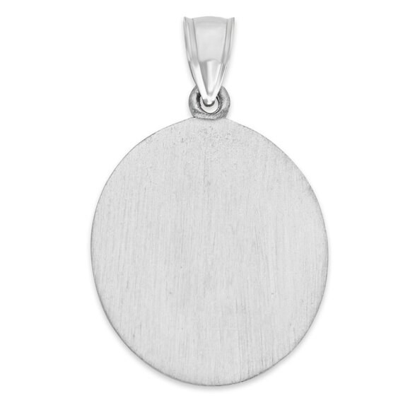 Solid 14k White Gold Saint Michael Pendant - Spiritual Gift for Strength - Picture 3 of 5